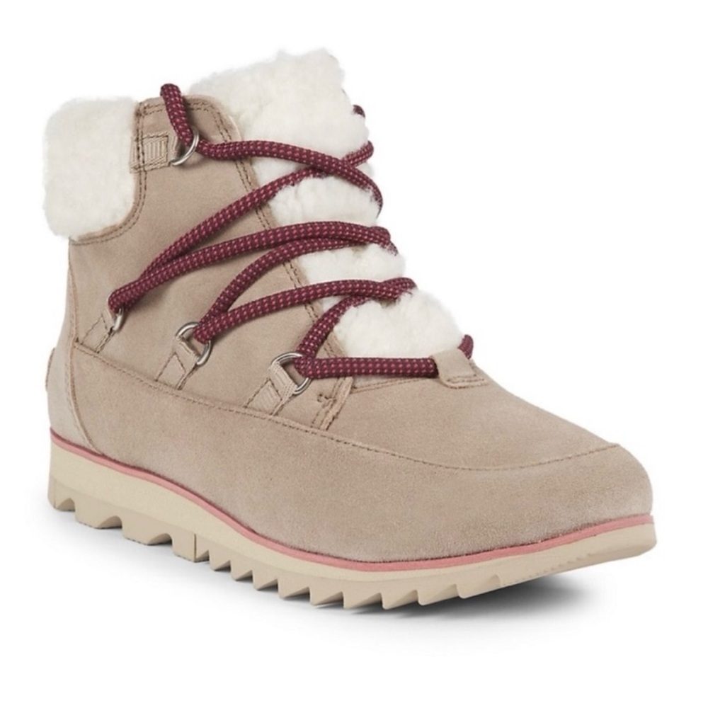 SOREL HARLOW WATERPROOF LACE COZY ANCIENT FOSSIL Size 7 A48